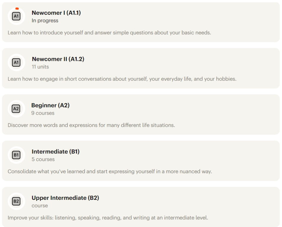 babbel italian review course level