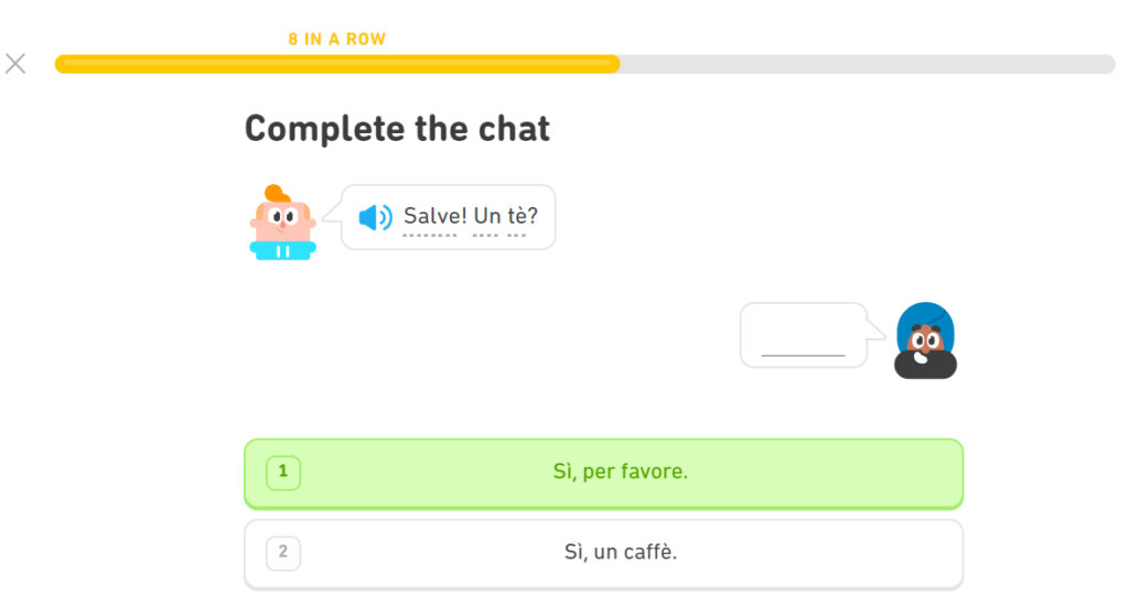 duolingo italian review lesson4