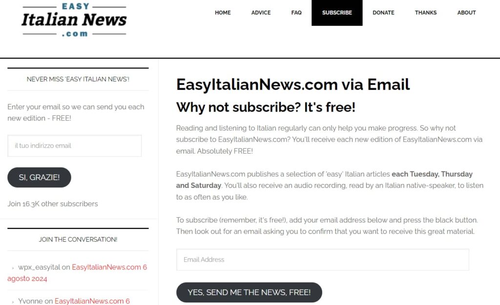 easy italian news review subscription