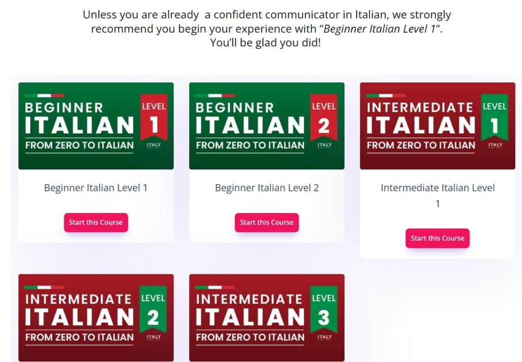 italian made easy review courses