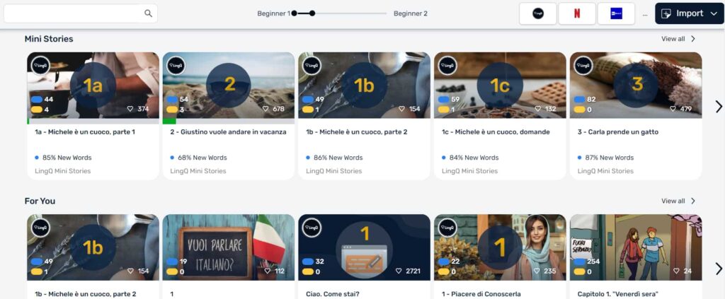 lingq italian review homepage two (1)