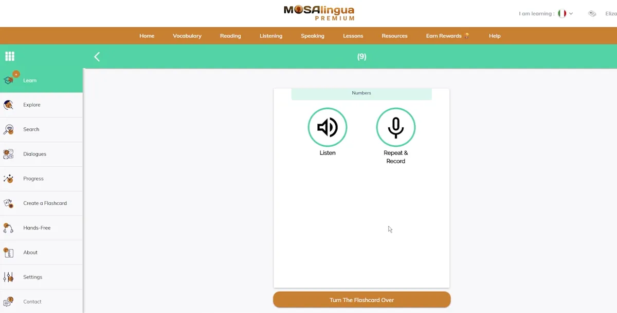 MosaLingua vocabulary review