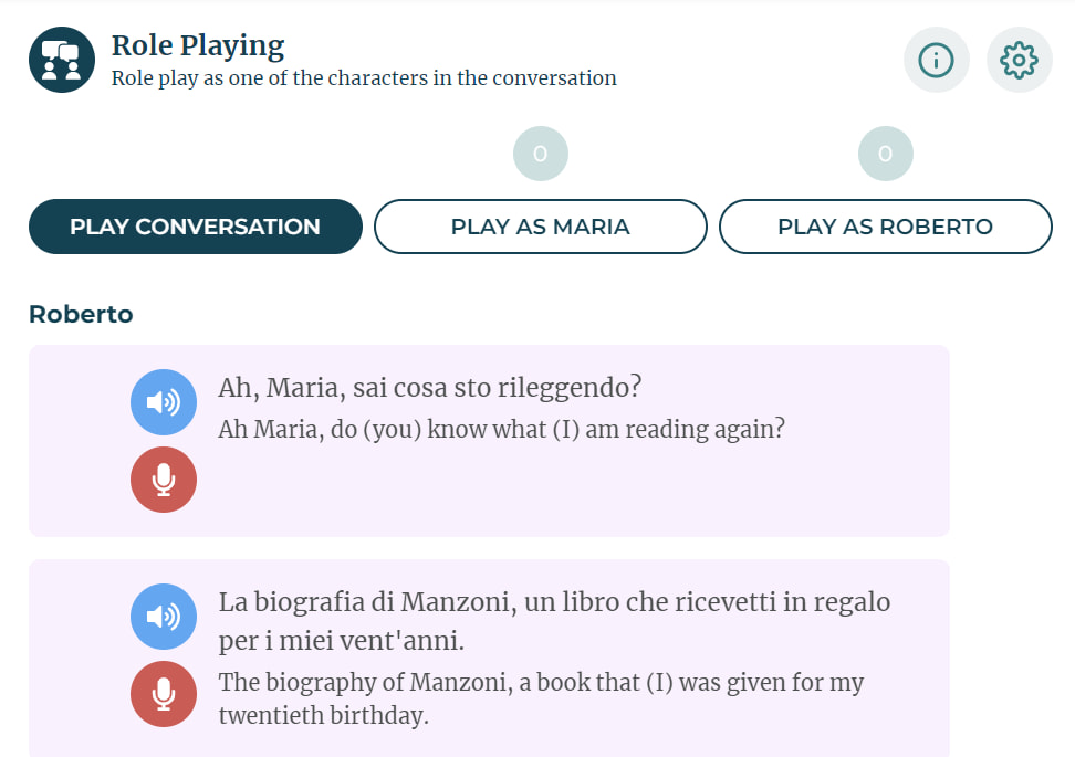 rocket languages italian role playing