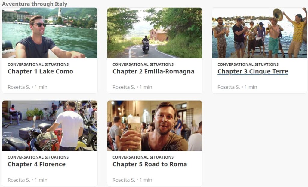 rosetta italian plan videos two