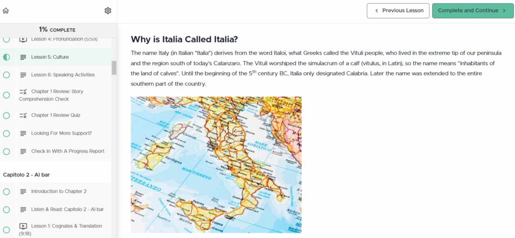 story learning italian review culture